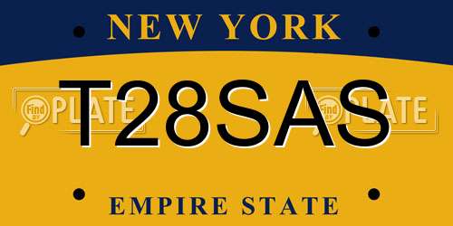 T28SAS New York License Plate