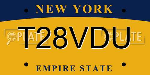T28VDU New York License Plate