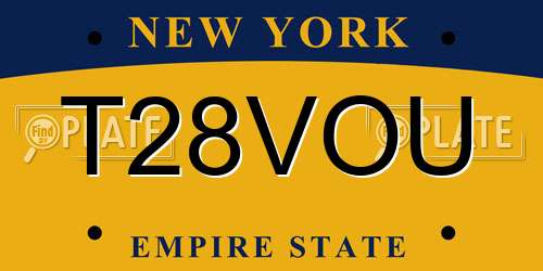 T28VOU New York License Plate