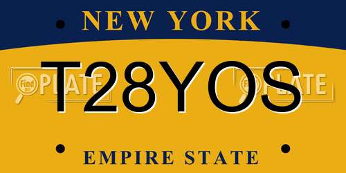 T28YOS New York License Plate