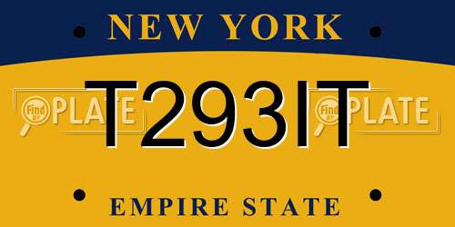 T293IT New York License Plate