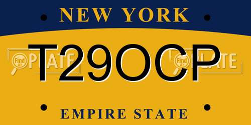 T29OCP New York License Plate