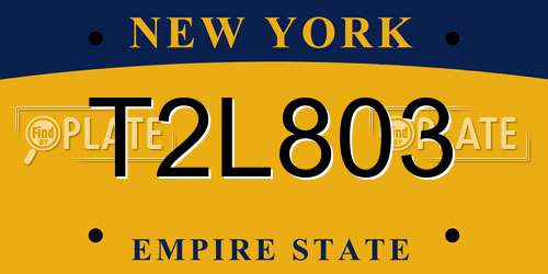 T2L803 New York License Plate