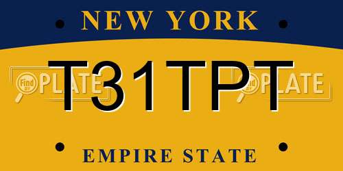 T31TPT New York License Plate