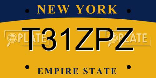 T31ZPZ New York License Plate