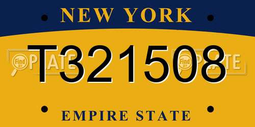 T321508 New York License Plate