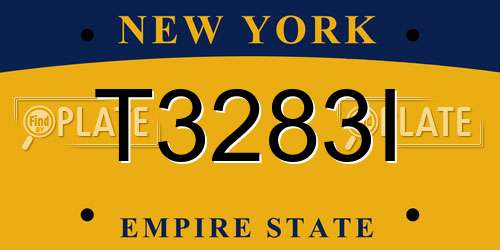 T3283I New York License Plate
