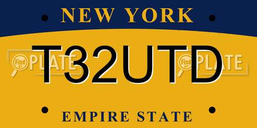 T32UTD New York License Plate