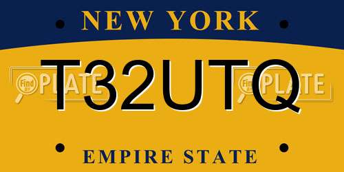 T32UTQ New York License Plate