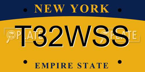 T32WSS New York License Plate