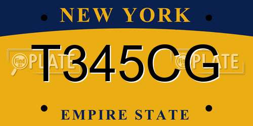 T345CG New York License Plate