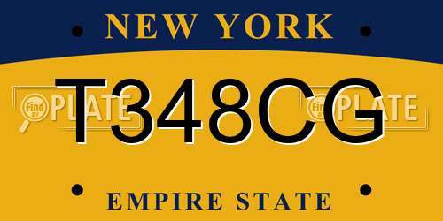 T348CG New York License Plate