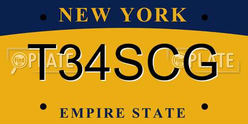 T34SCG New York License Plate