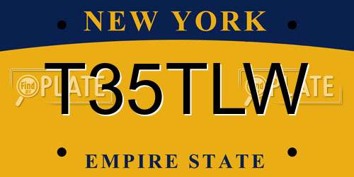 T35TLW New York License Plate