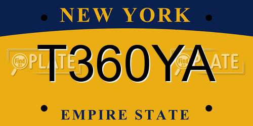 T360YA New York License Plate