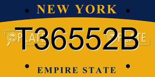 T36552B New York License Plate