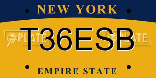 T36ESB New York License Plate