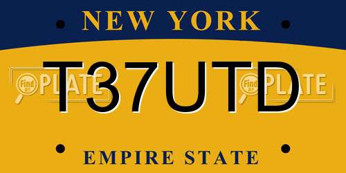 T37UTD New York License Plate