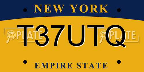 T37UTQ New York License Plate