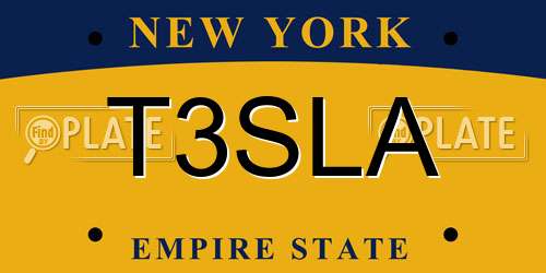 T3SLA New York License Plate