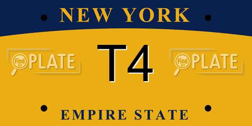 T4 New York License Plate