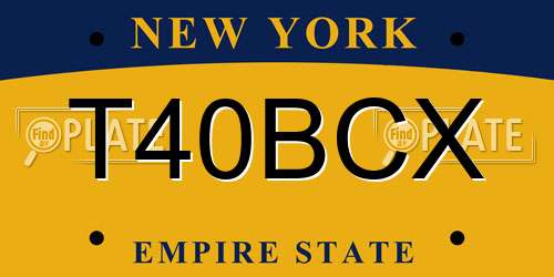T40BCX New York License Plate