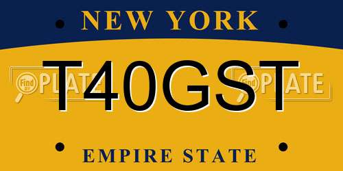 T40GST New York License Plate