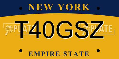 T40GSZ New York License Plate