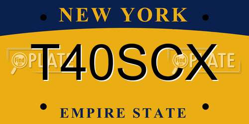 T40SCX New York License Plate