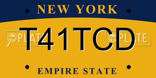 T41TCD New York License Plate