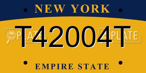 T42004T New York License Plate