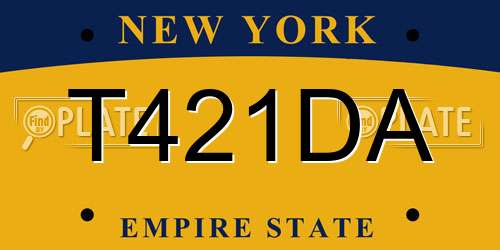T421DA New York License Plate