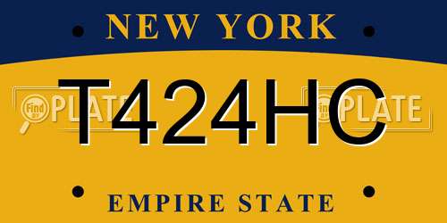T424HC New York License Plate