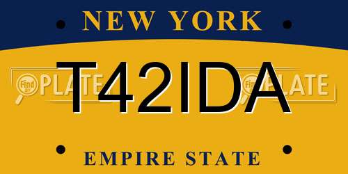 T42IDA New York License Plate