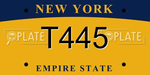 T445 New York License Plate