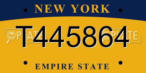 T445864 New York License Plate