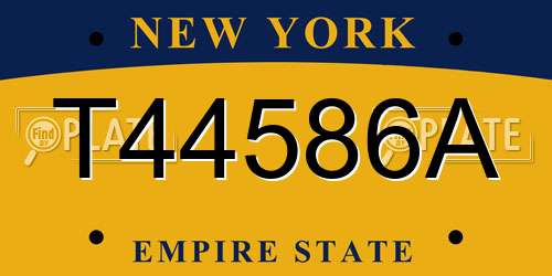 T44586A New York License Plate