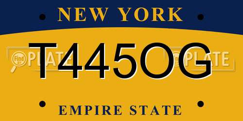 T445OG New York License Plate