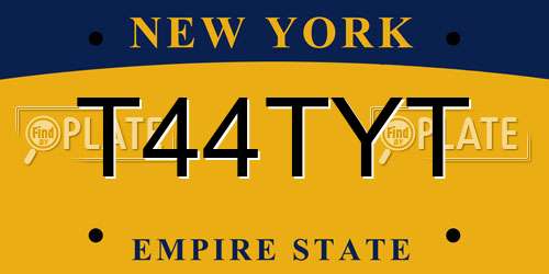 T44TYT New York License Plate