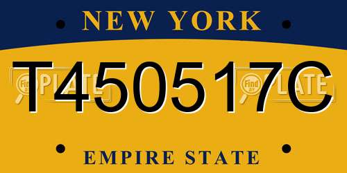 T450517C New York License Plate