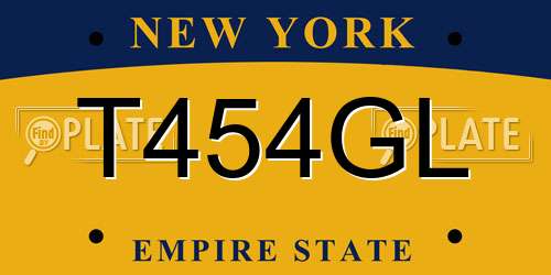 T454GL New York License Plate