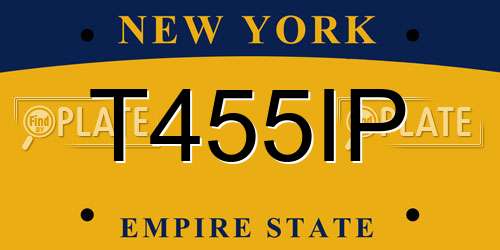 T455IP New York License Plate