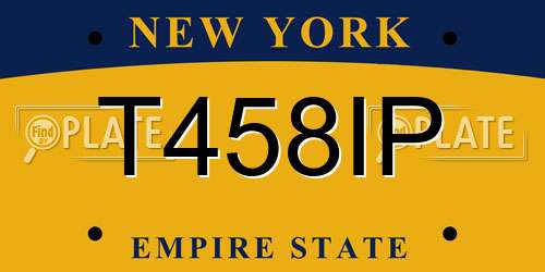 T458IP New York License Plate