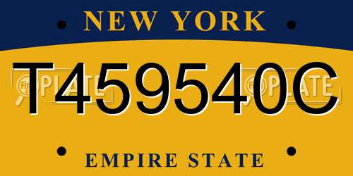 T459540C New York License Plate