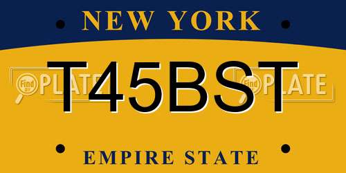 T45BST New York License Plate