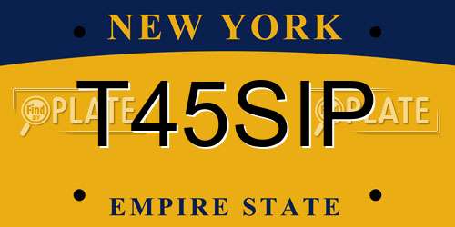 T45SIP New York License Plate