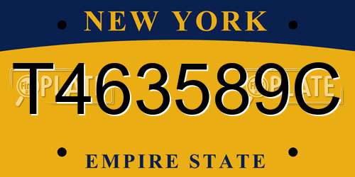 T463589C New York License Plate