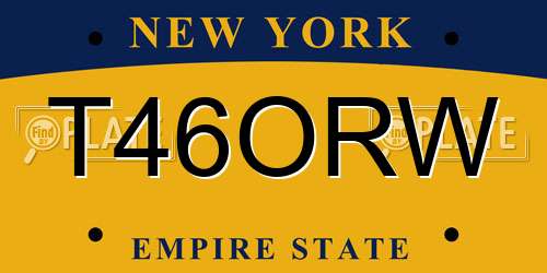 T46ORW New York License Plate