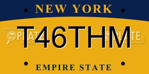 T46THM New York License Plate