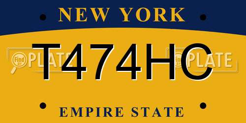 T474HC New York License Plate